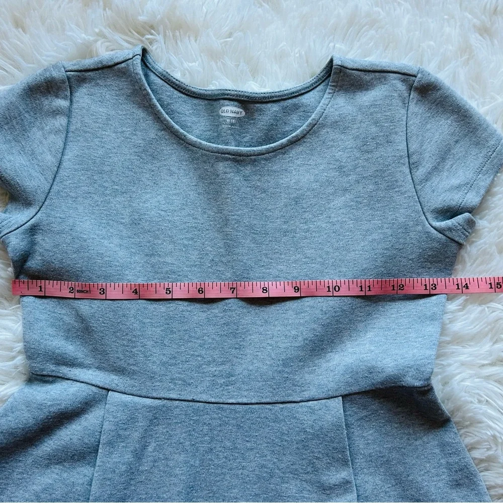 Old Navy Girl dress school uniform size M 8  Gray short sleeves - Picture 6 of 6